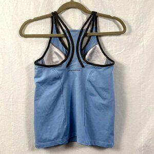 Brooks Sport Tank Top Womens Sz M Blue Racerback Built-In Bra Running Activewear